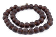 Dark Brown Frosted Sea Glass Beads (14mm) - The Bead Chest