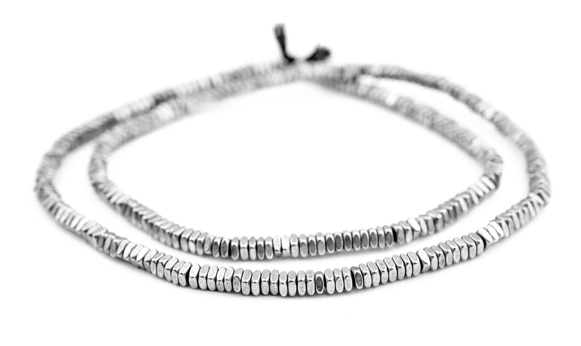 Faceted Silver Square Beads (4mm) - The Bead Chest