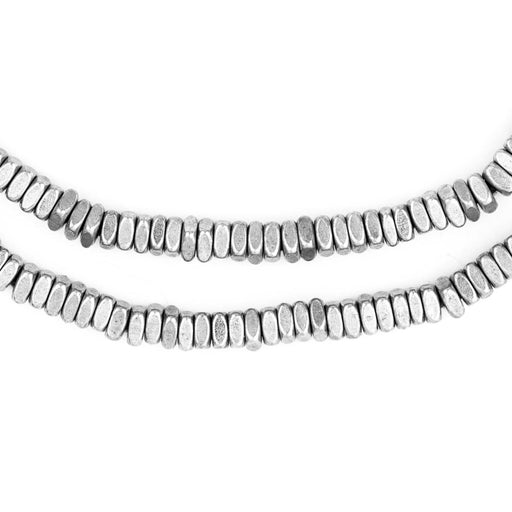 Faceted Silver Square Beads (4mm)