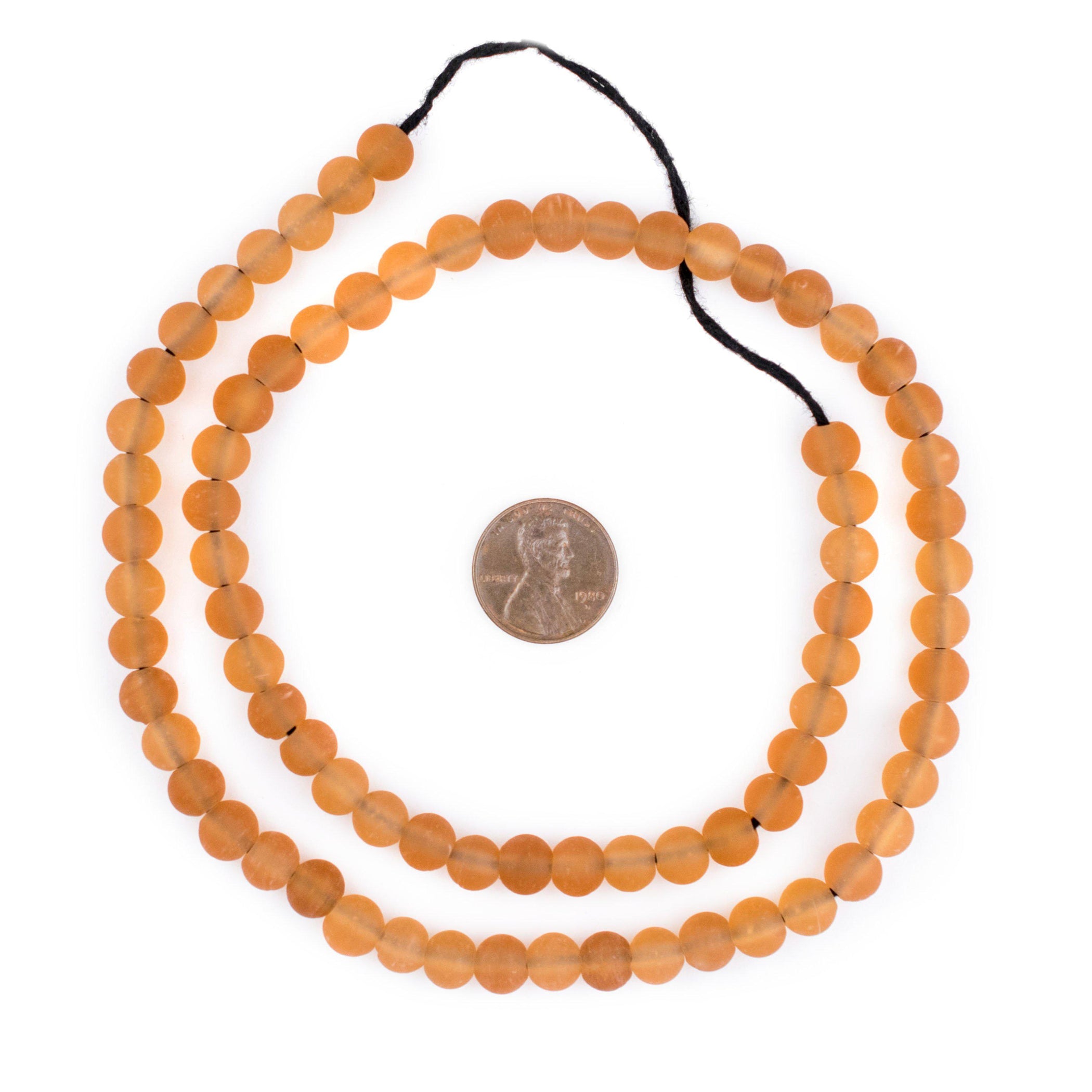 Orange Frosted Sea Glass Beads (7mm) — The Bead Chest
