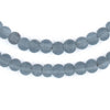 Sky Grey Frosted Sea Glass Beads (7mm)