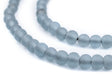 Sky Grey Frosted Sea Glass Beads (7mm) - The Bead Chest