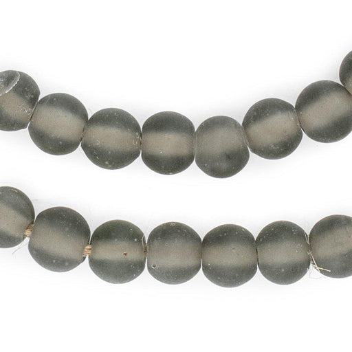 Grey Frosted Sea Glass Beads (10mm) - The Bead Chest