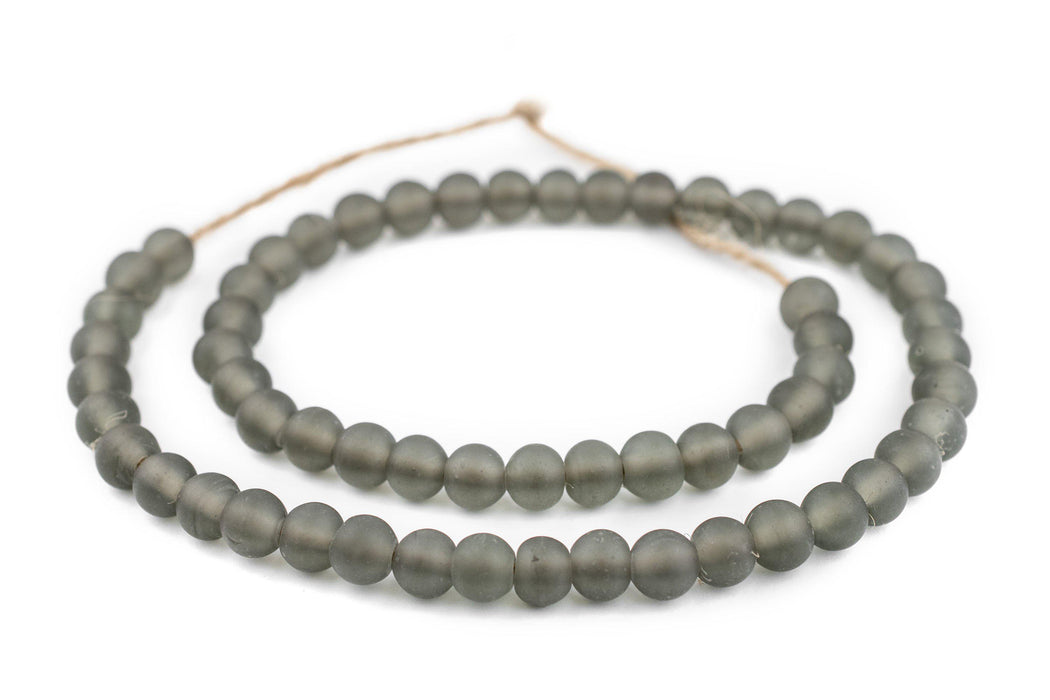 Grey Frosted Sea Glass Beads (10mm) - The Bead Chest