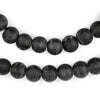 Black Frosted Sea Glass Beads (11mm)