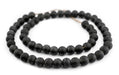 Black Frosted Sea Glass Beads (11mm) - The Bead Chest