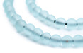 Clear Marine Frosted Sea Glass Beads (7mm) - The Bead Chest