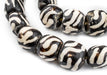 Slanted Swirl Batik Bone Beads (Sphere) - The Bead Chest