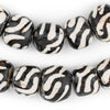 Slanted Swirl Batik Bone Beads (Sphere)