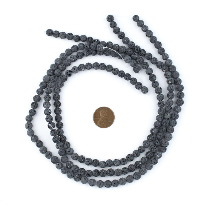 Grey Volcanic Lava Beads (6mm) - The Bead Chest