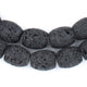 Black Oval Volcanic Lava Beads (15x13mm) - The Bead Chest