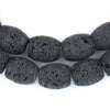 Black Oval Volcanic Lava Beads (15x13mm)