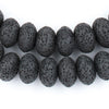 Black Rondelle Volcanic Lava Beads (16mm)