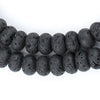 Black Rondelle Volcanic Lava Beads (12mm)