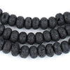 Black Rondelle Volcanic Lava Beads (10mm)