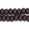Dark Brown Abacus Natural Wood Beads (8x12mm)