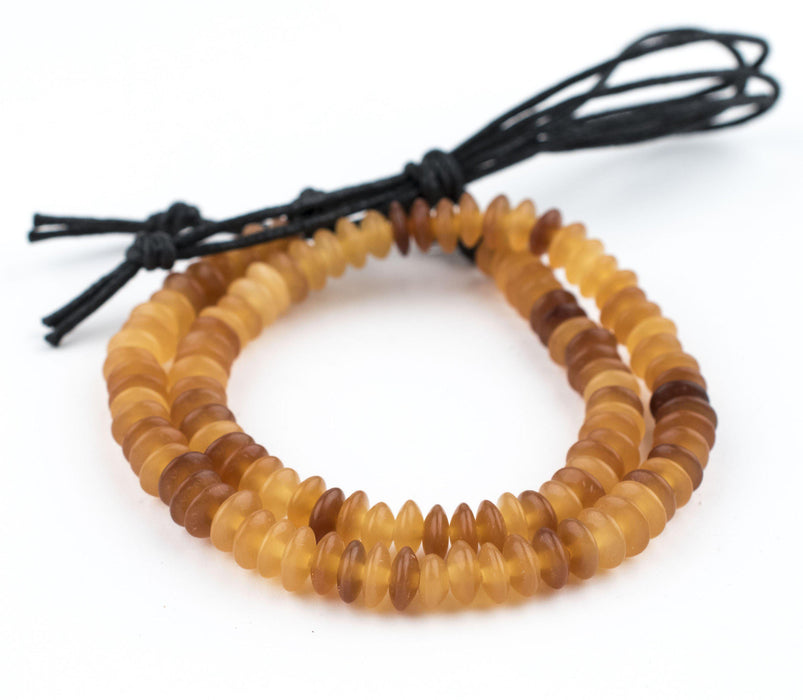 Amber Saucer Horn Beads (8mm) - The Bead Chest
