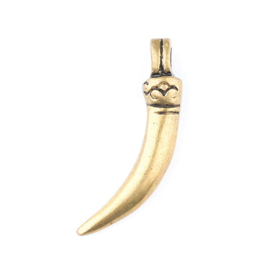 Engraved Brass Tooth Pendant (Rounded)