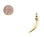 Engraved Brass Tooth Pendant (Rounded) - The Bead Chest