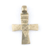 Brass Engraved Ethiopian Cross Pendant (Arrow & Stripe)