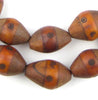 Dark Inlaid Wood and Bone Tanzanian Bicone Beads