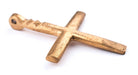 Ridged Copper Ethiopian Cross Pendant (50x45mm) - The Bead Chest