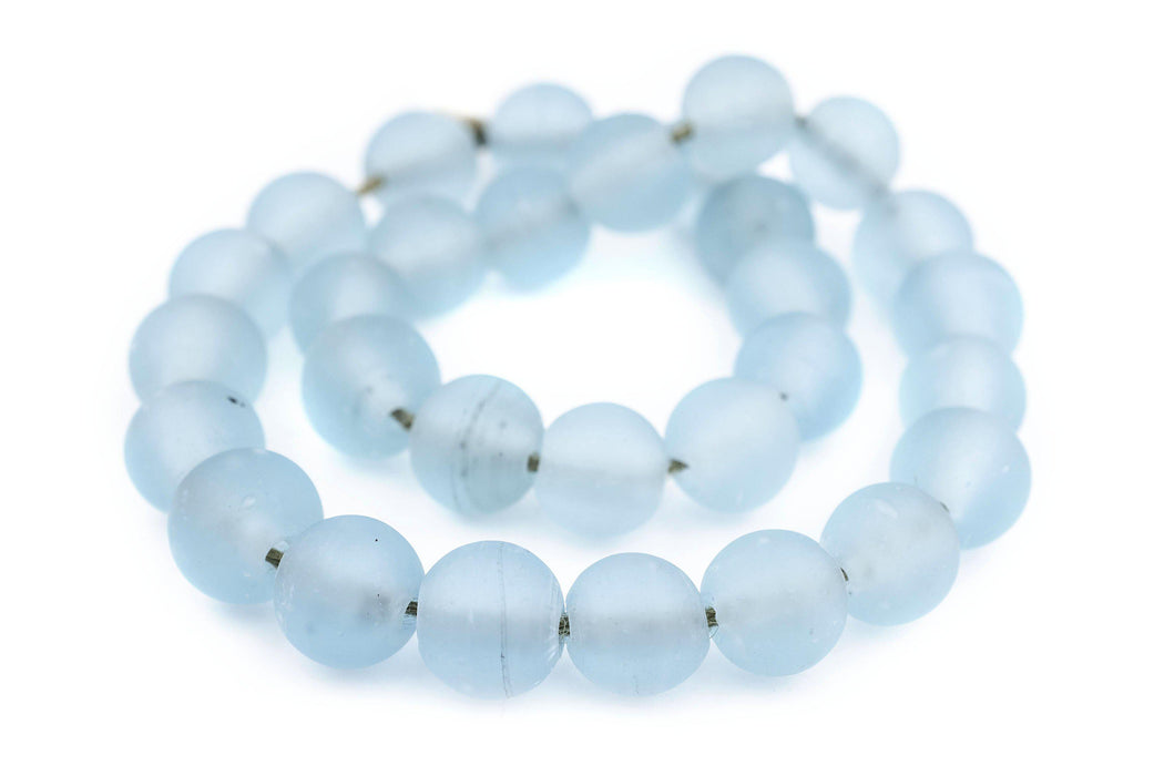 Clear Marine Frosted Sea Glass Beads (20mm) - The Bead Chest