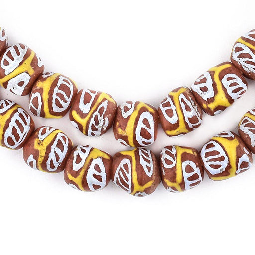 Fancy Red Millefiore-Style Krobo Beads - The Bead Chest