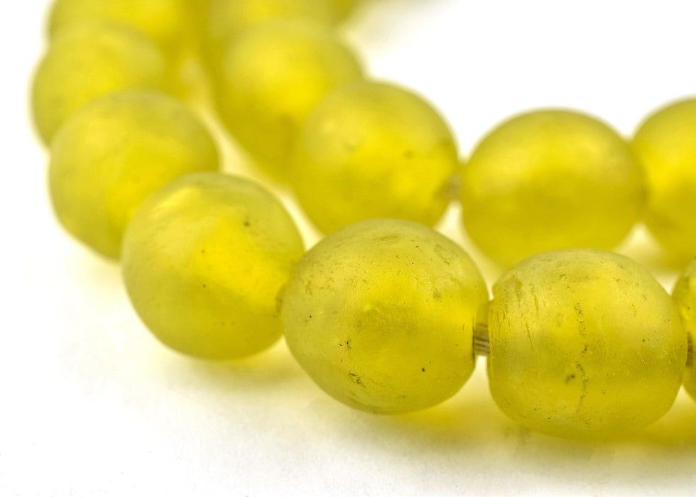 Corn Yellow Recycled Glass Beads (11mm) - The Bead Chest