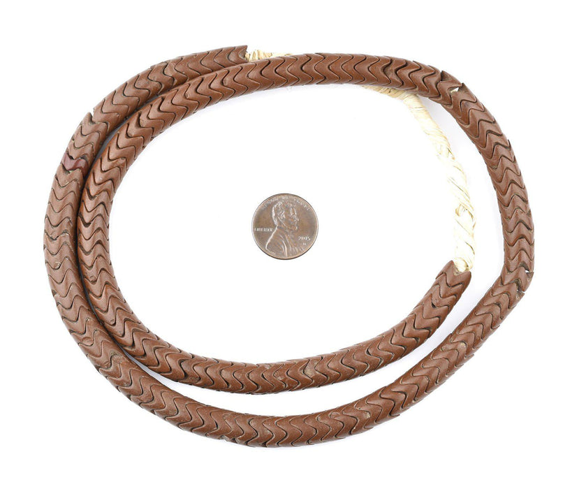 Brown Glass Snake Beads (9mm) - The Bead Chest