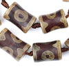 Drum-Shaped Tibetan Agate Beads (22x14mm)