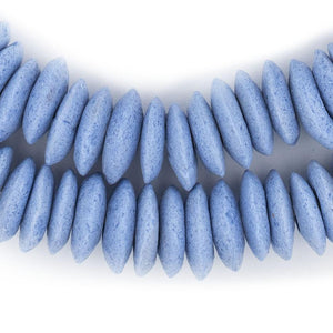 Carolina Blue Ashanti Glass Saucer Beads (14mm)