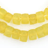 Sunflower Yellow Faceted Recycled Java Sea Glass Beads