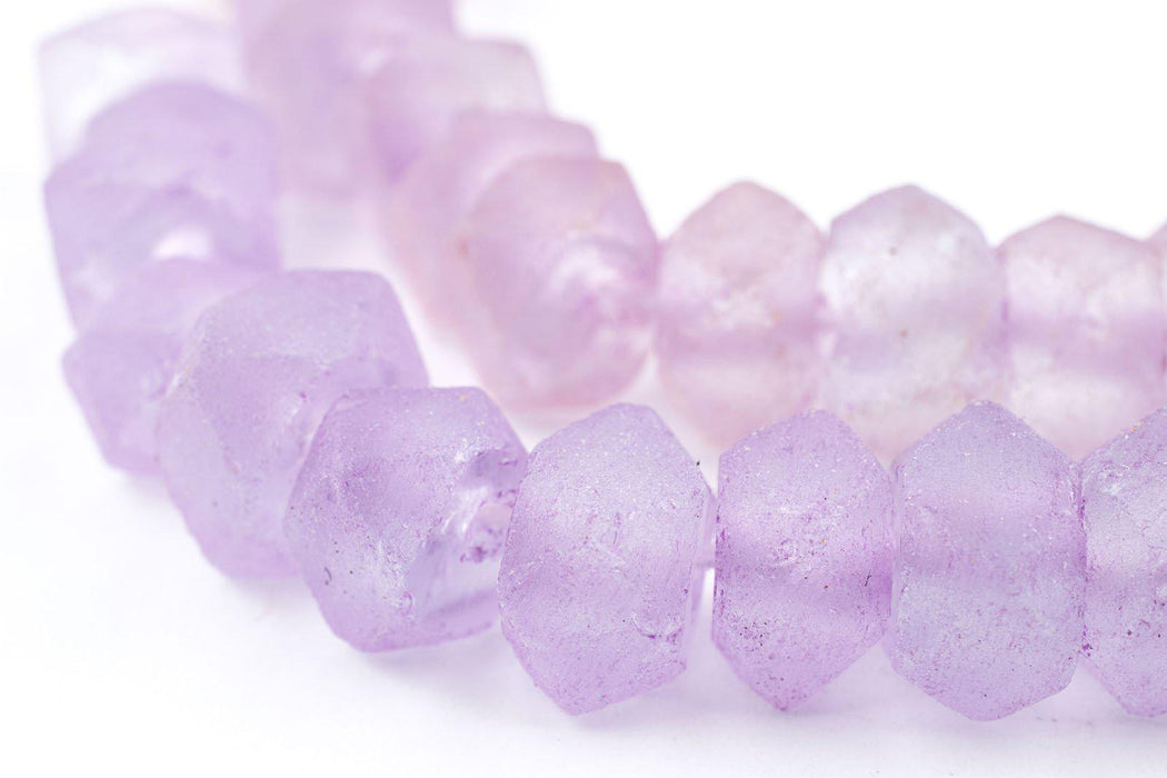 Candied Purple Faceted Recycled Java Sea Glass Beads - The Bead Chest