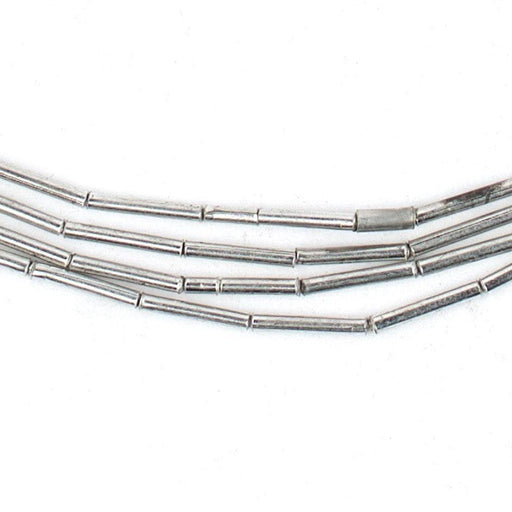 Shiny White Metal Tube Beads (1.5mm) - The Bead Chest