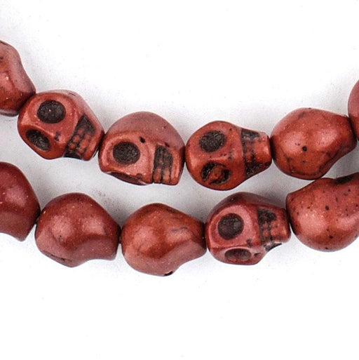 Antiqued Brown Howlite Skull Beads (9mm) - The Bead Chest