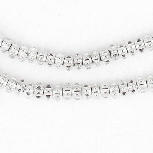 Shiny Silver Flower Heishi Beads (4mm) - The Bead Chest
