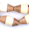 Inlaid Wood and Bone Beads (43x23mm)
