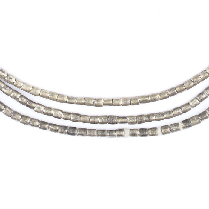Small Dark Silver Ethiopian Tube Beads (2mm) - The Bead Chest