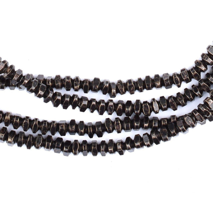 Blackened Silver Triangle Heishi Beads (4mm) - The Bead Chest