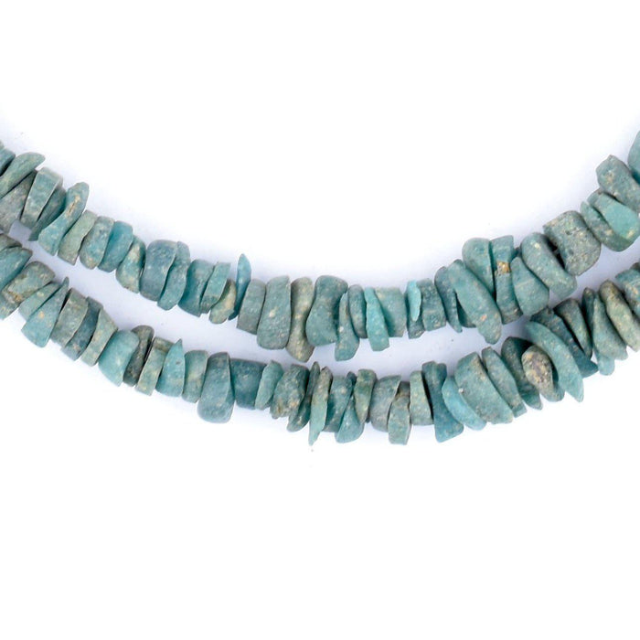 Vintage Turquoise Sandcast Glass Chip Beads - The Bead Chest