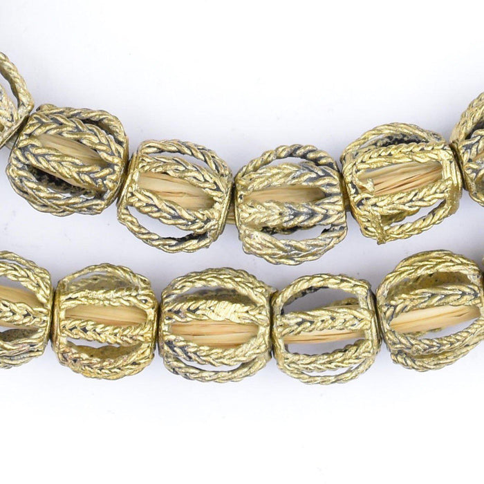 Twisted Cage Brass Filigree Beads (15mm) - The Bead Chest