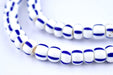 Blue & White Matte Chevron Beads (8mm) - The Bead Chest
