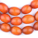 Rich Red Oval Kenya Amber Resin Beads (Long Strand) - The Bead Chest