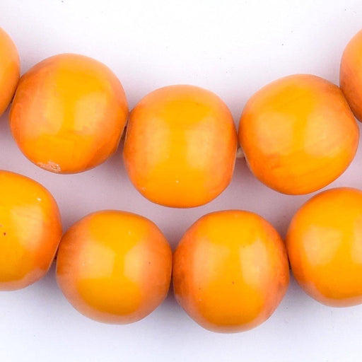 Tangerine Kenya Amber Resin Beads (24mm) - The Bead Chest