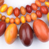 Graduated Kenya Amber Resin Beads (One of a Kind, Extra Long Strand)