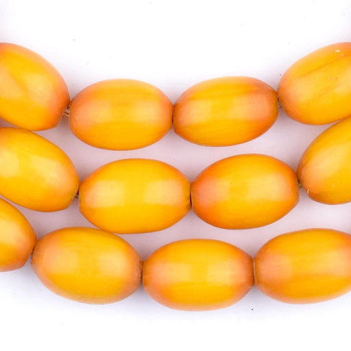 Orange Oval Kenya Amber Resin Beads (Long Strand) - The Bead Chest