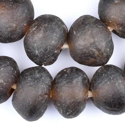 Super Jumbo Root Beer Brown Recycled Glass Beads (34mm) - The Bead Chest