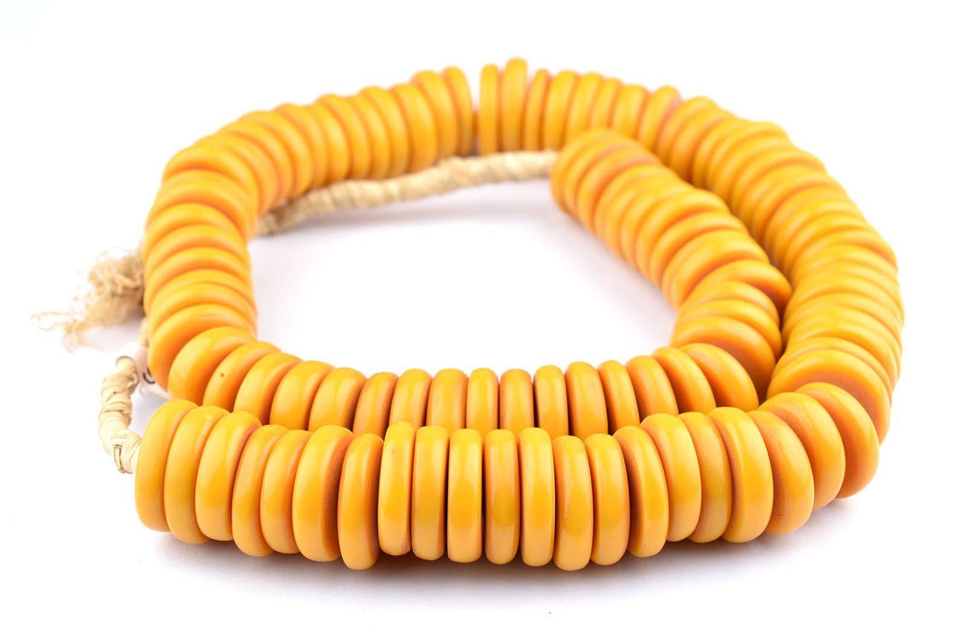 Jumbo Disk Kenya Amber Resin Beads - The Bead Chest