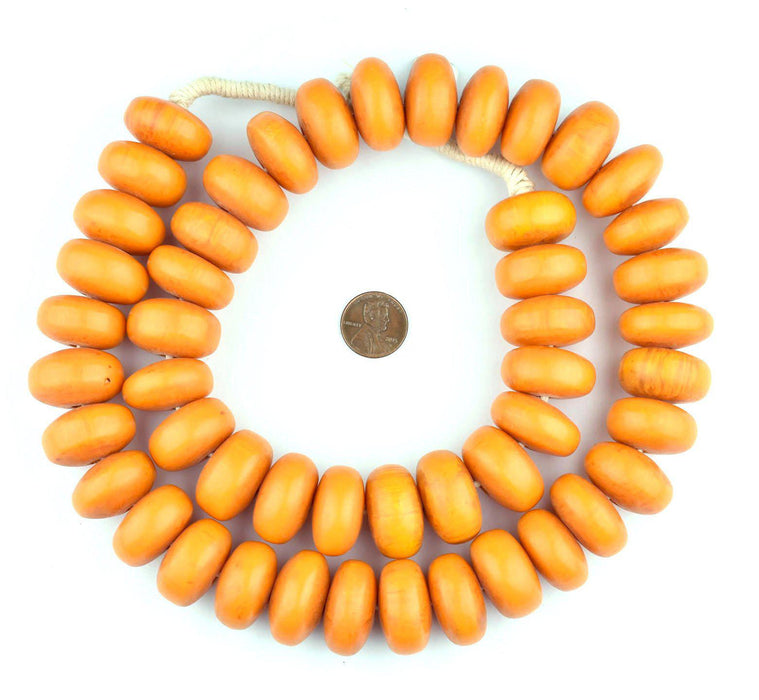 Orange Disk Kenya Amber Resin Beads - The Bead Chest